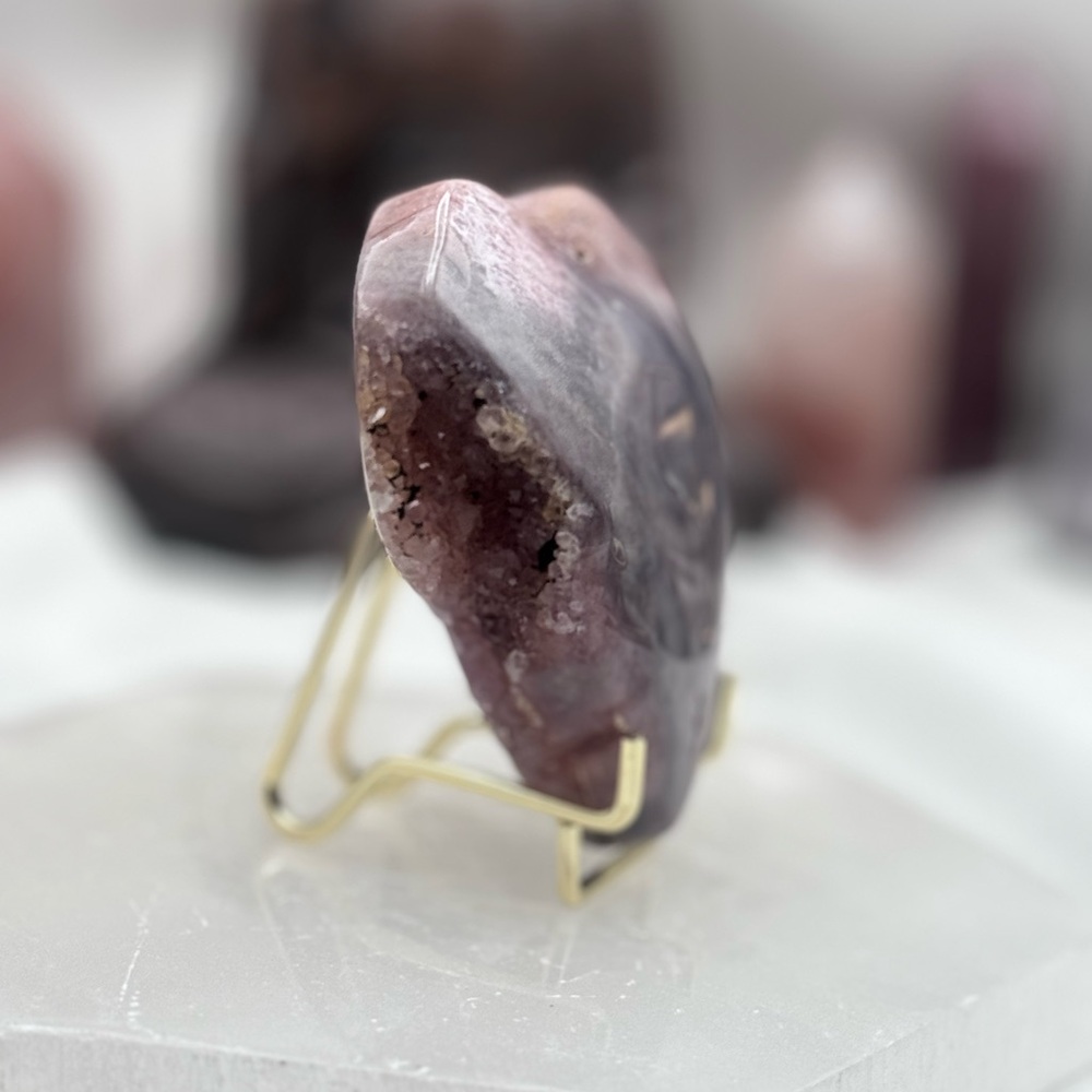 Pink Amethyst Druzy Heart - Picture 4 of 4